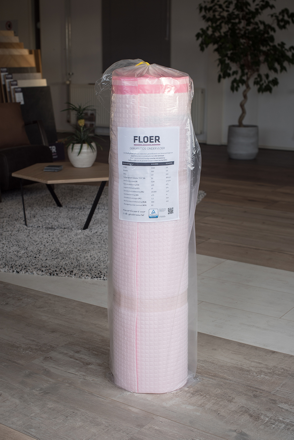 Floer-Geruisloos-Ondervloer-10-dB-Geluidsreductie-Laminaat-vloer