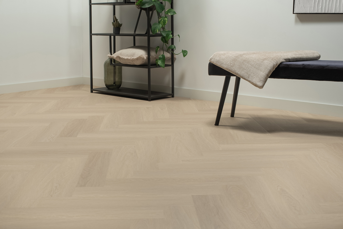 Floer Visgraat Click Vinyl vloer Beige Eiken