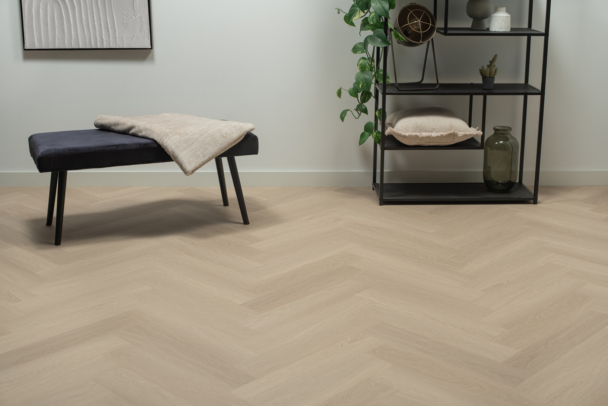 Floer Visgraat Vinyl vloer Beige Eiken