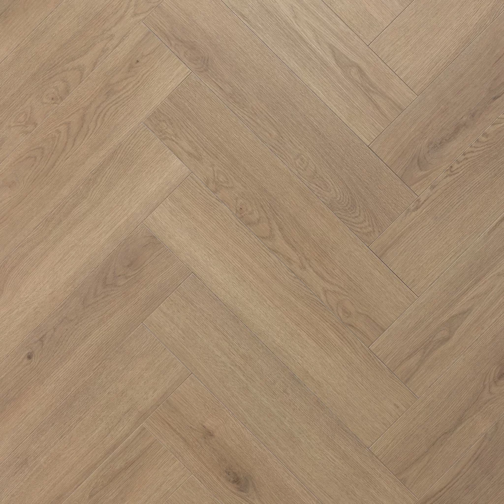 Floer Hybride Laminaat Visgraat Grijsbeige Eiken topdown