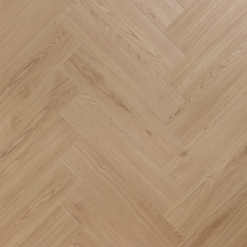 Floer Hybride Laminaat Visgraat Zandgrijs Eiken topdown
